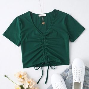Green pill tie top